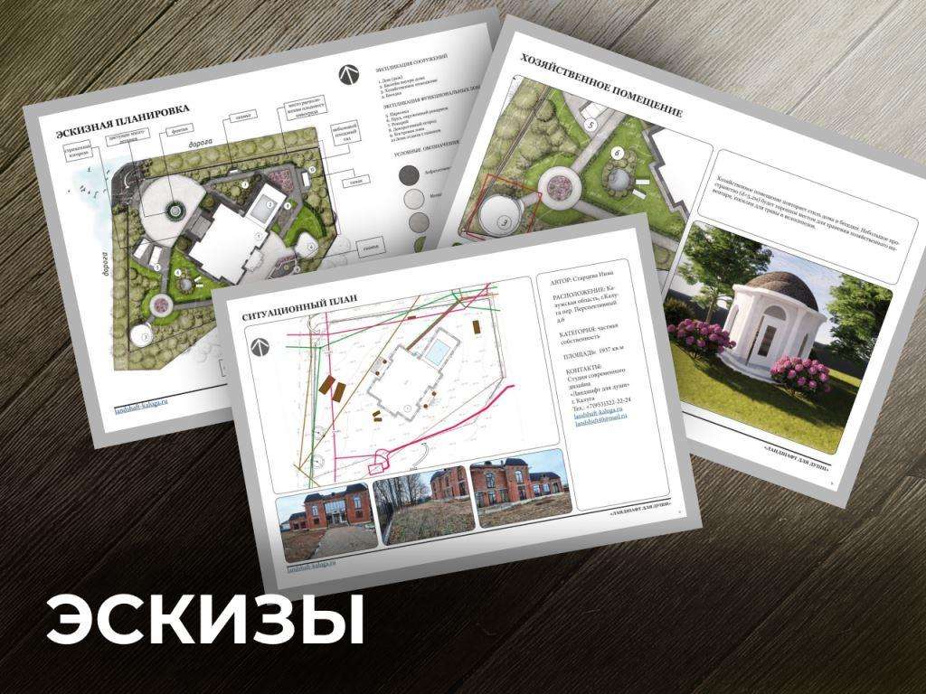 рабочие эскизы ландшафтного дизайн проекта дома на дачном участке